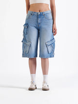 Utility Cargo Jorts Mid Blue
