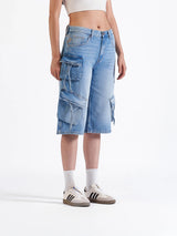 Utility Cargo Jorts Mid Blue