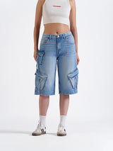 Utility Cargo Jorts Mid Blue