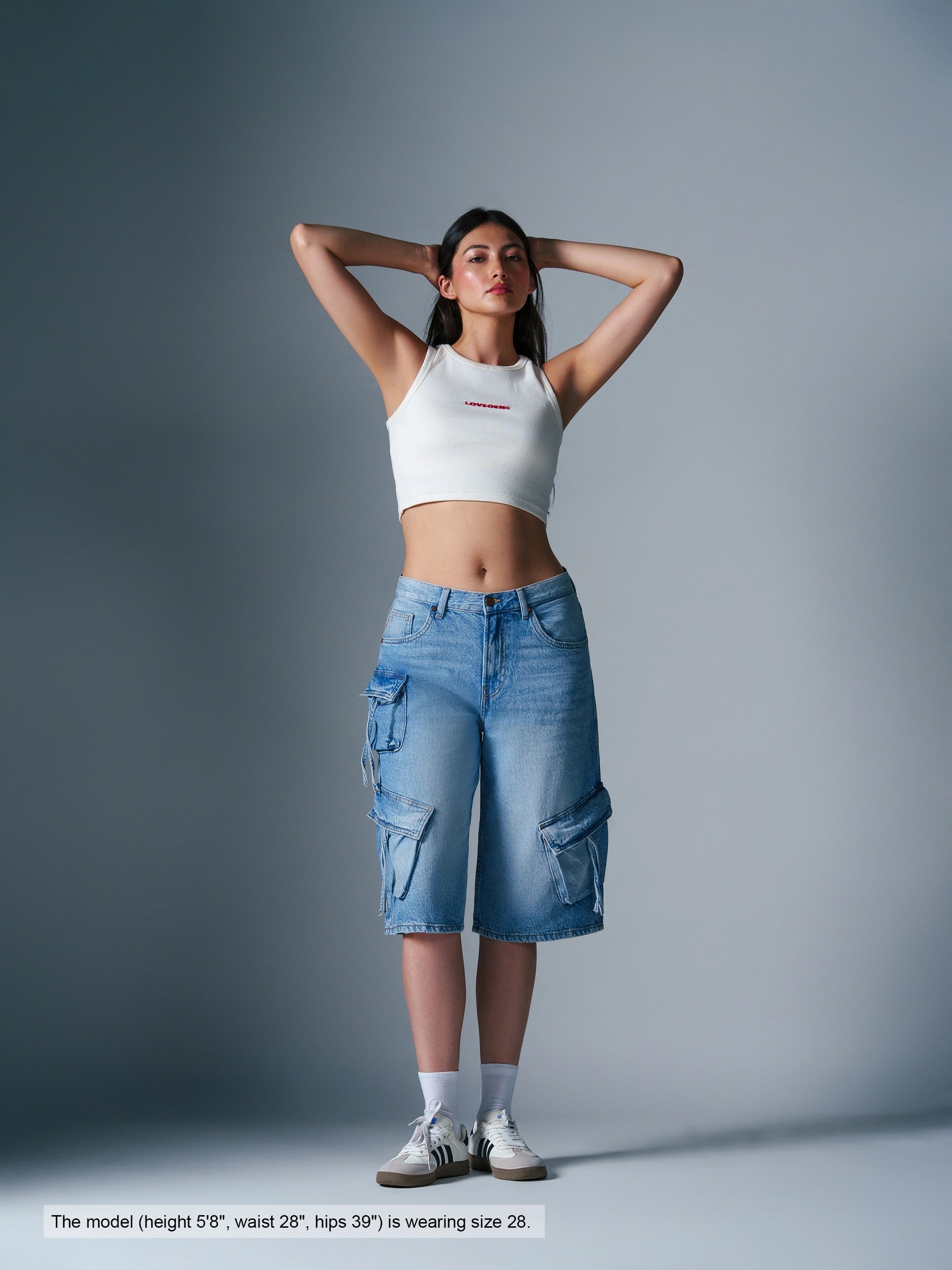 Utility Cargo Jorts Mid Blue