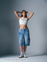 Utility Cargo Jorts Mid Blue