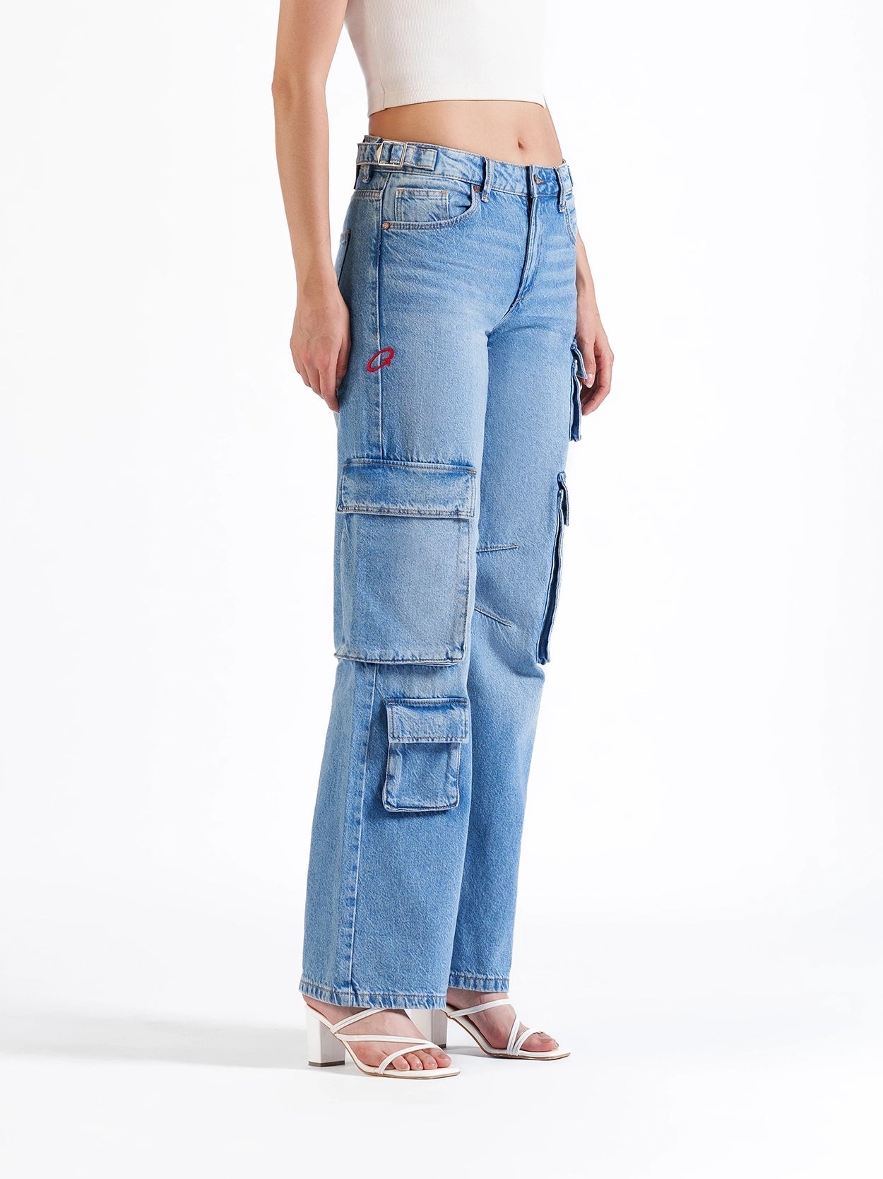 Utility Straight Cargos Mid Blue