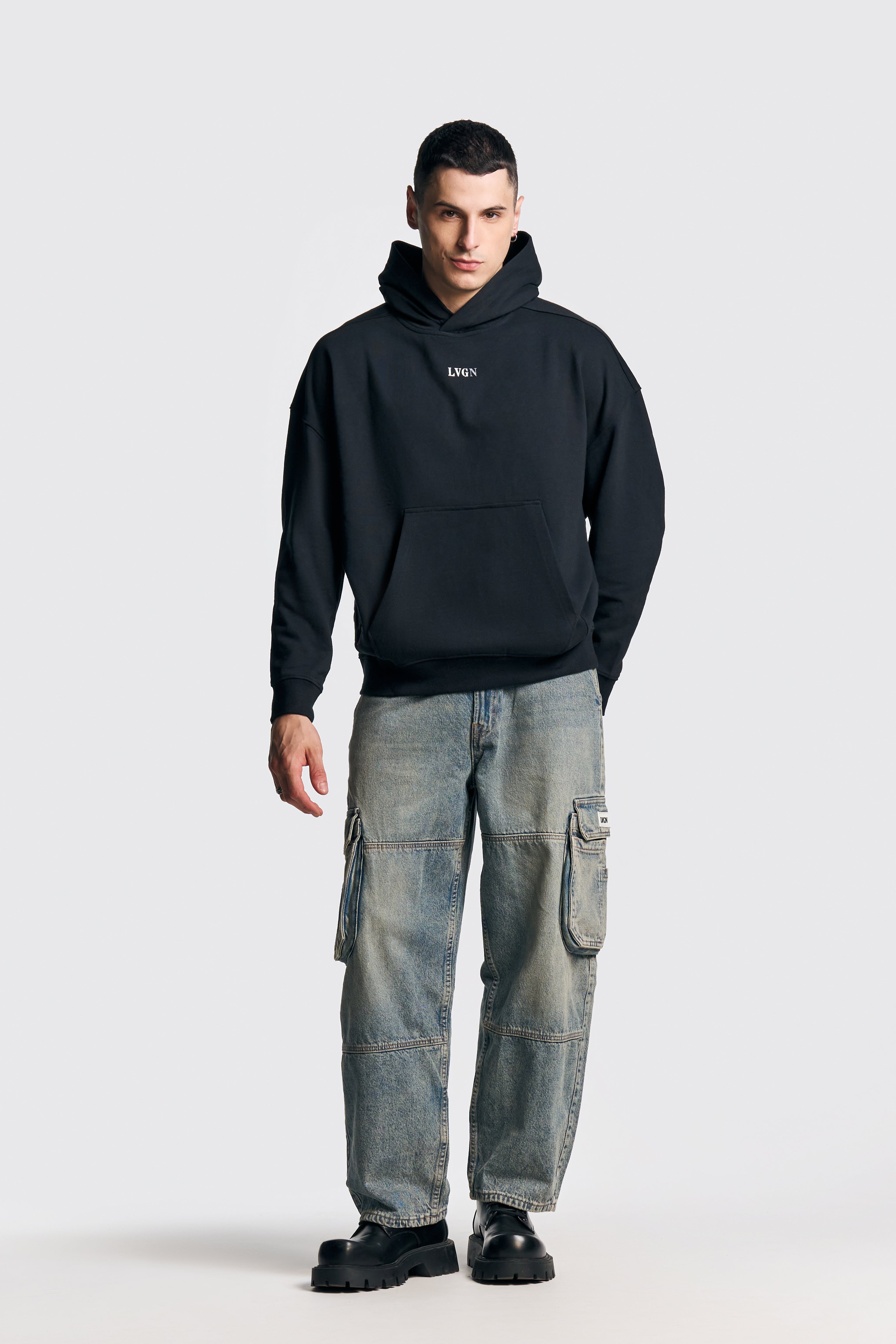UNISEX ZIPO SKATER FIT JEANS MID BLUE