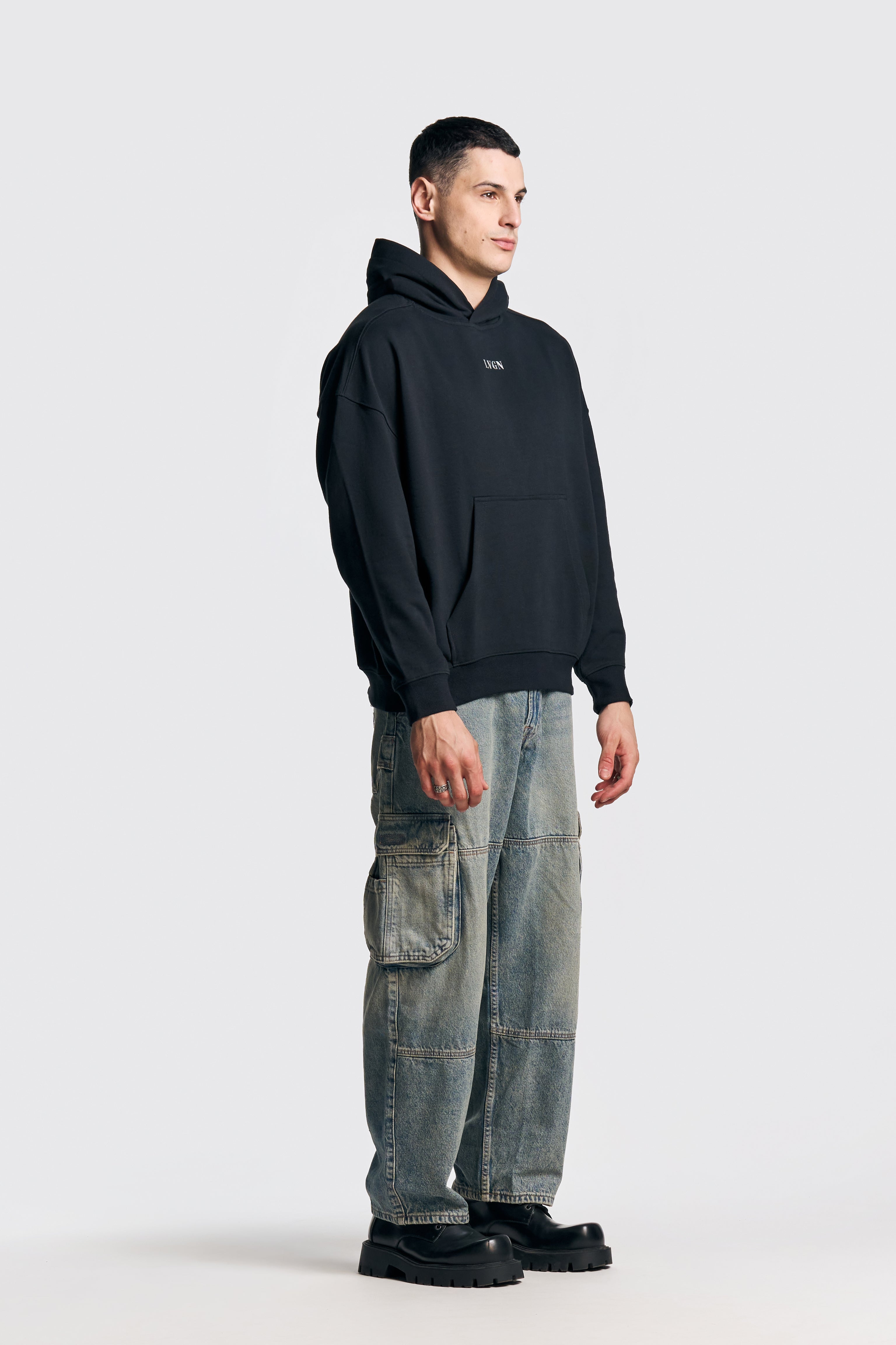 UNISEX ZIPO SKATER FIT JEANS MID BLUE
