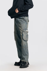 UNISEX ZIPO SKATER FIT JEANS MID BLUE