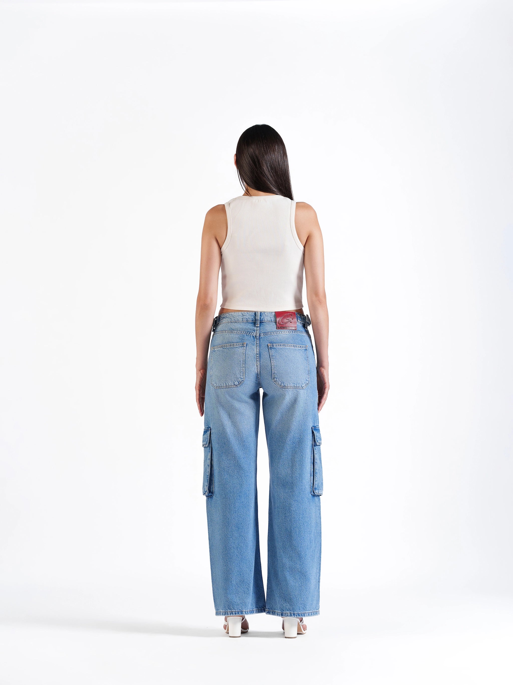 Utility Straight Cargos Mid Blue
