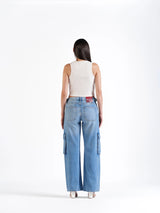 Utility Straight Cargos Mid Blue