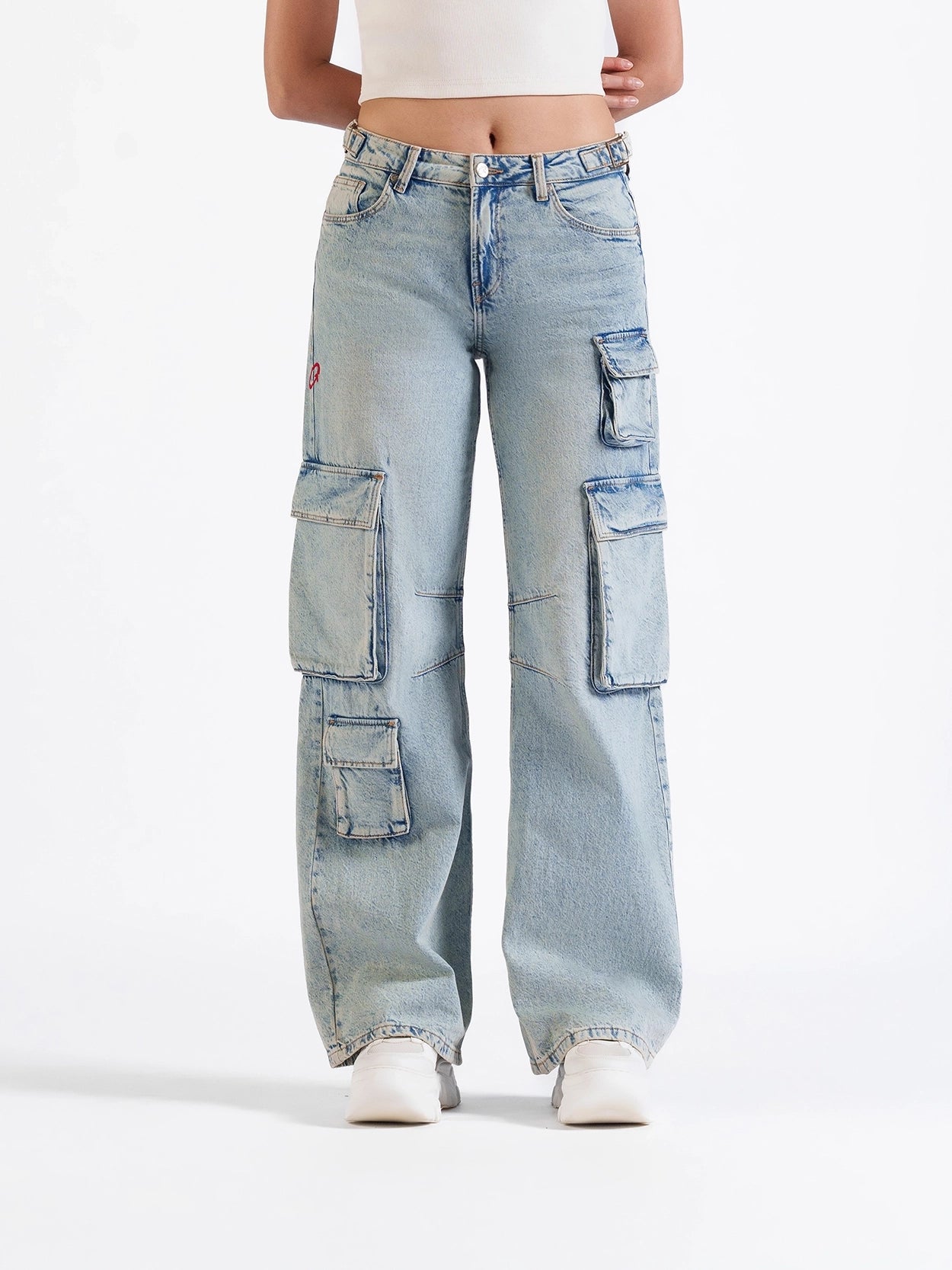 Utility Straight Cargos Light Blue