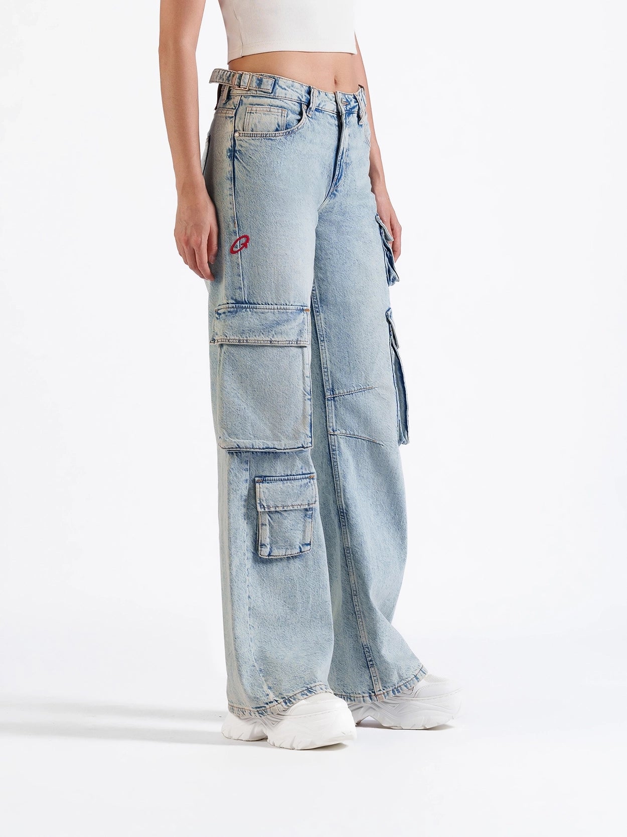 Utility Straight Cargos Light Blue