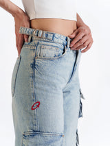Utility Straight Cargos Light Blue