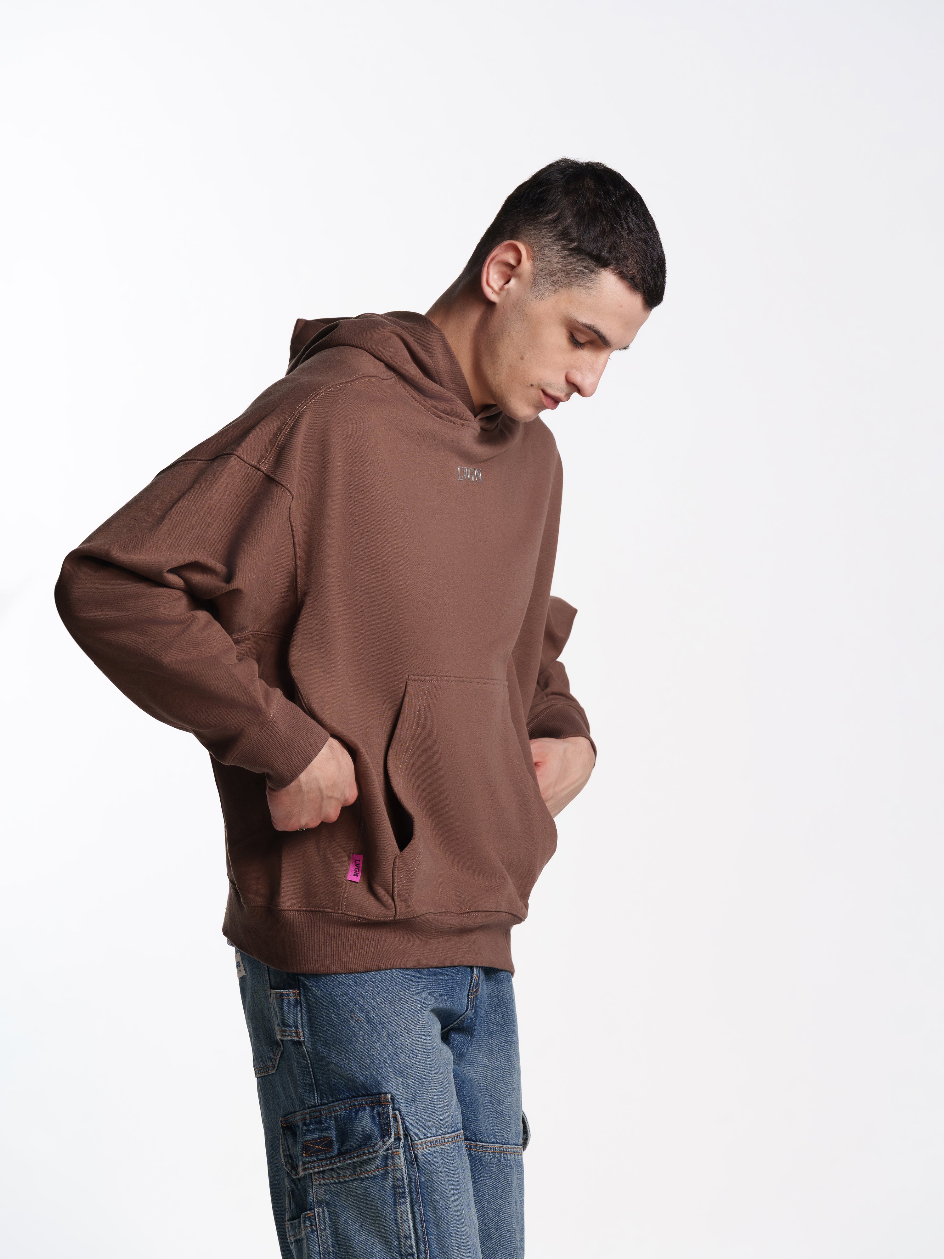 UNISEX BORN THIS WAY HOODIE BROWN