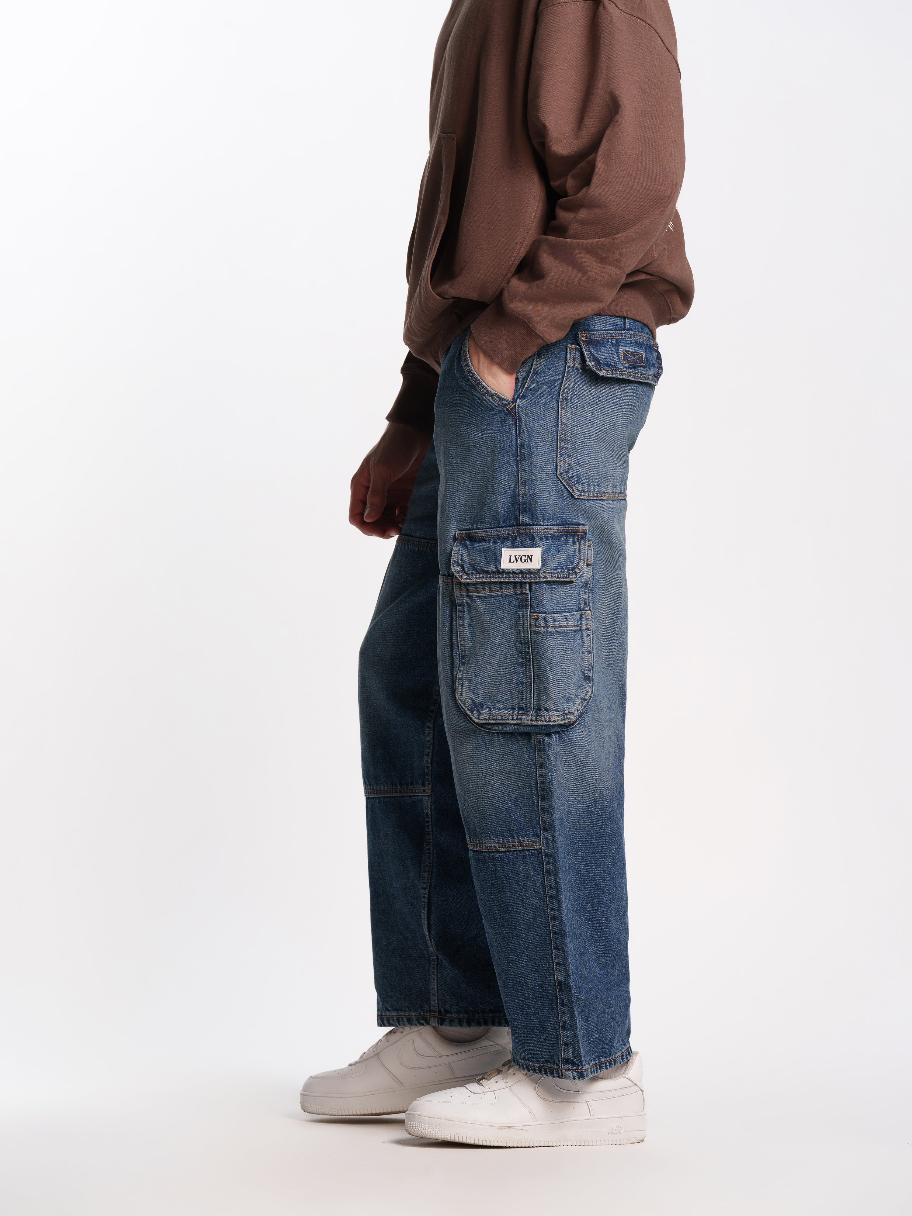 UNISEX ZIPO SKATER FIT JEANS DARK BLUE
