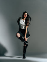 FLARED MINI SKIRT BLACK