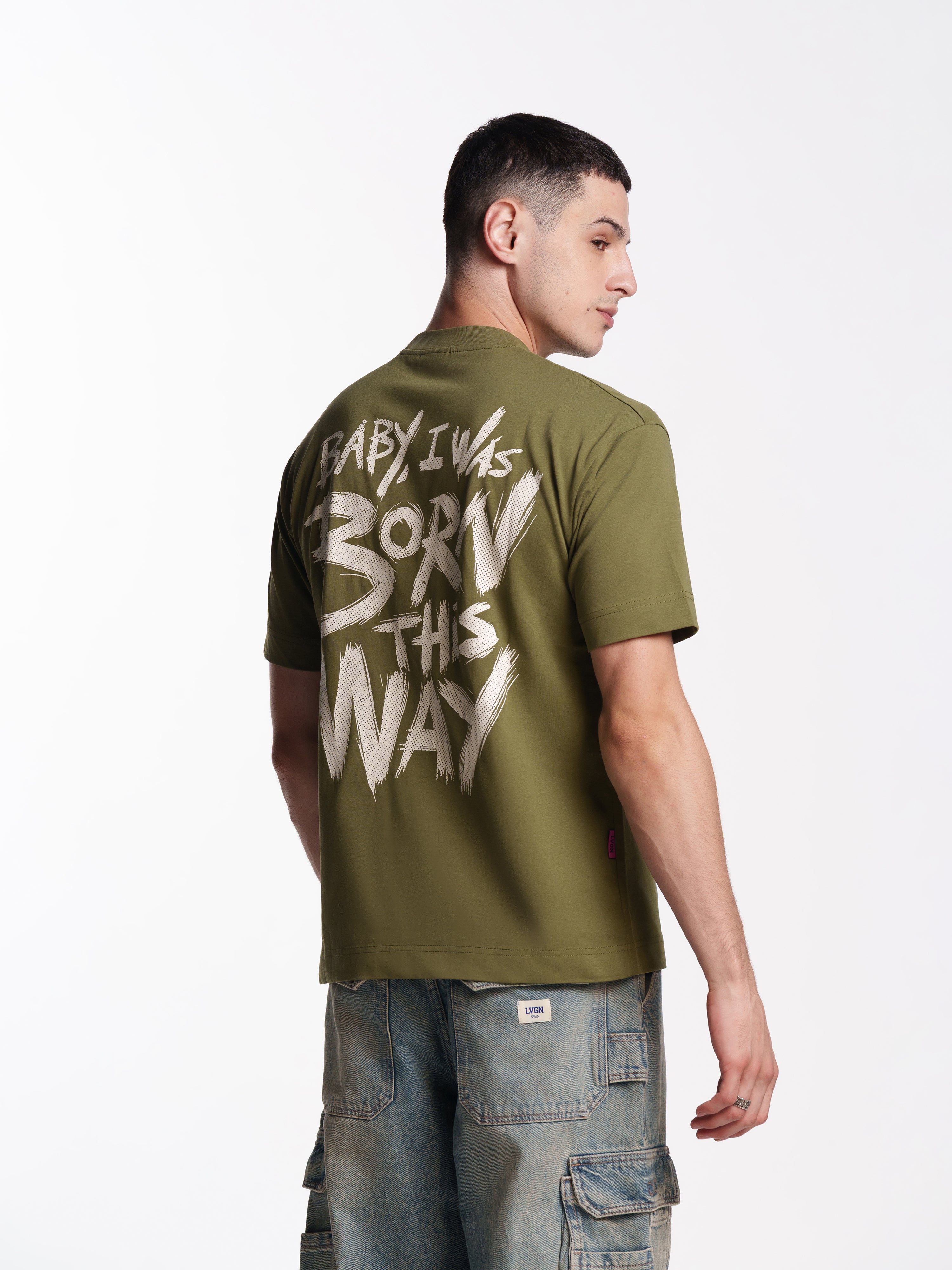 UNISEX BORN THIS WAY TEE GREEN