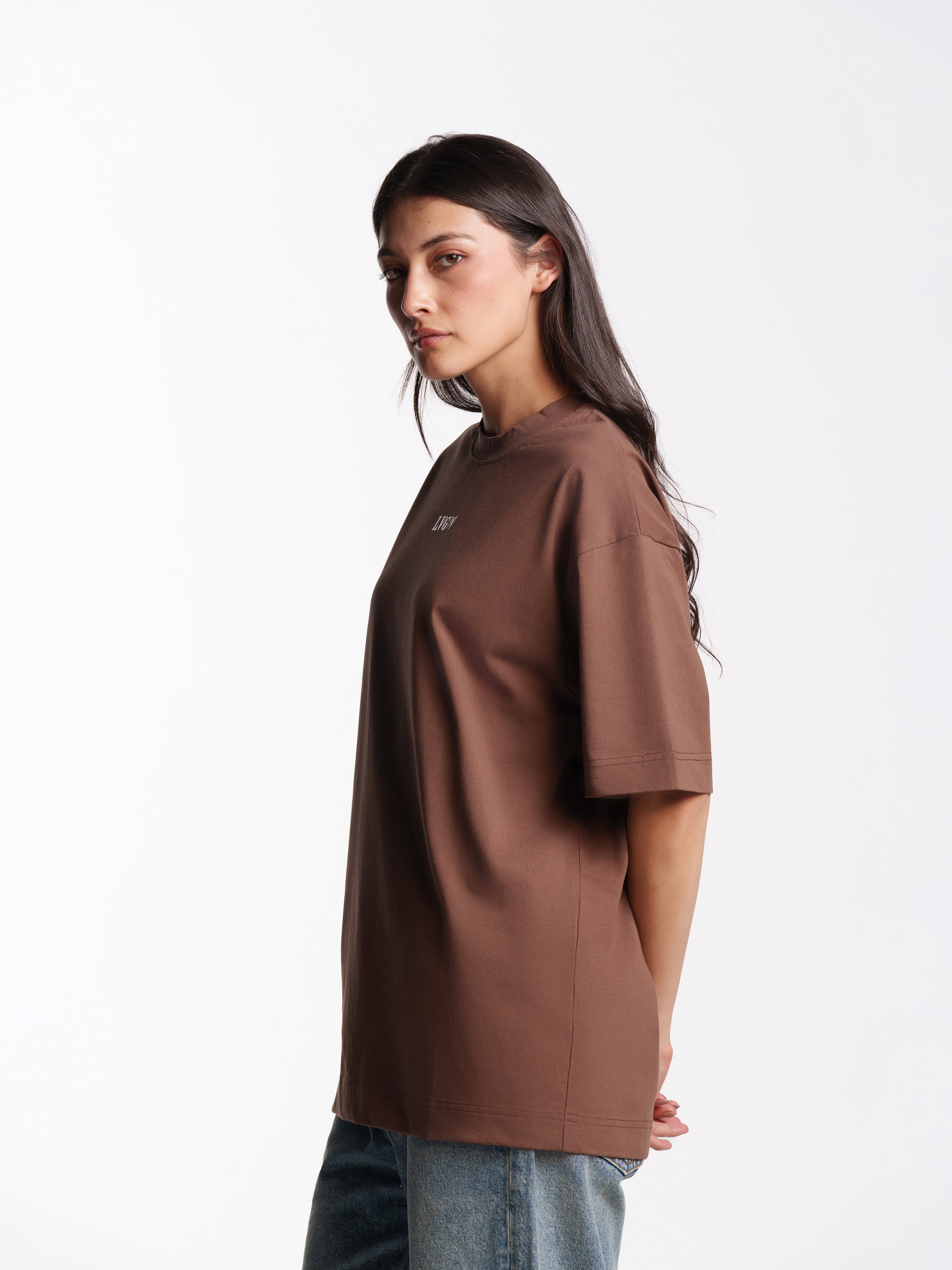 UNISEX PEACE TEE BROWN