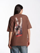 UNISEX PEACE TEE BROWN