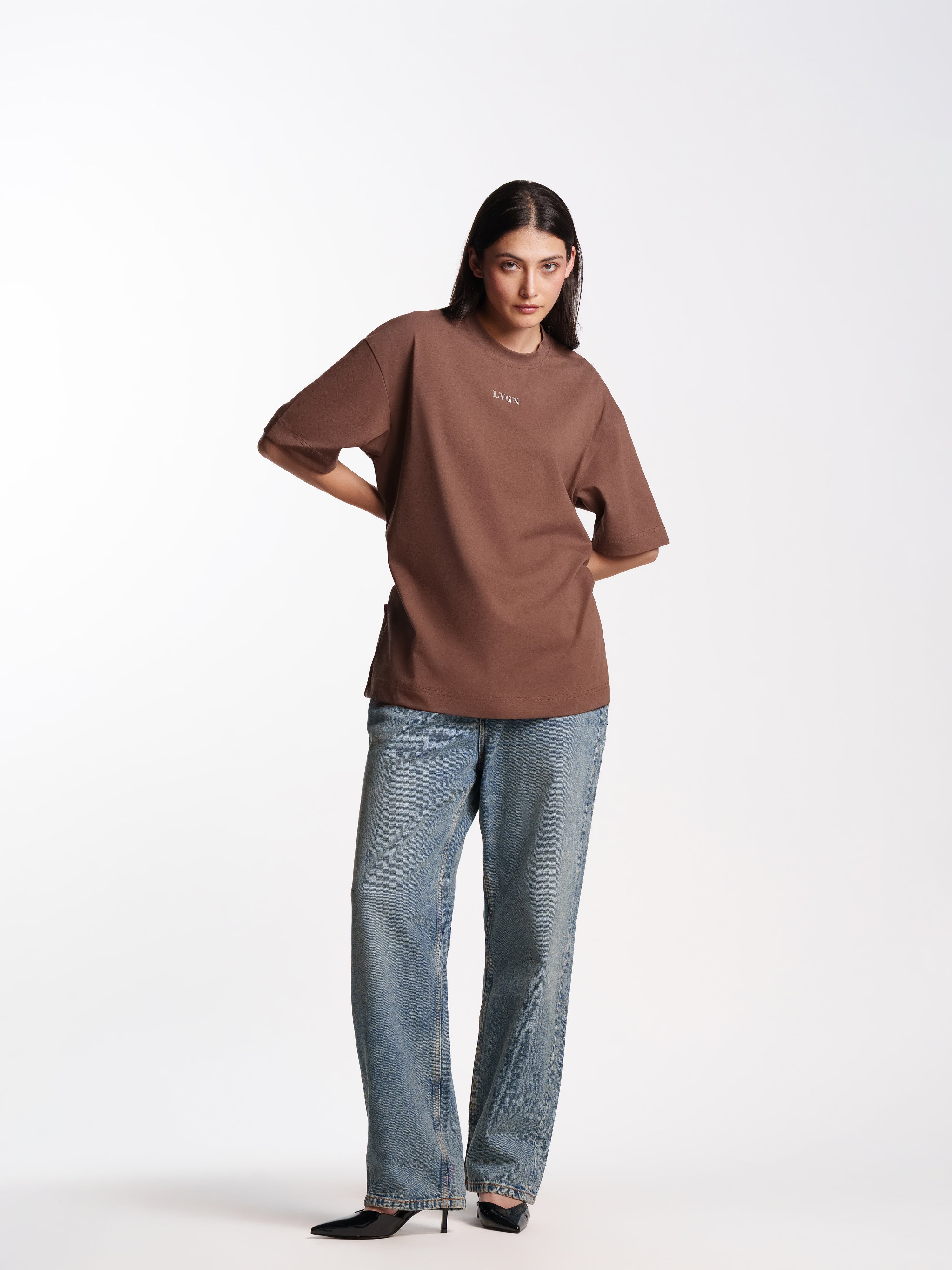 UNISEX PEACE TEE BROWN