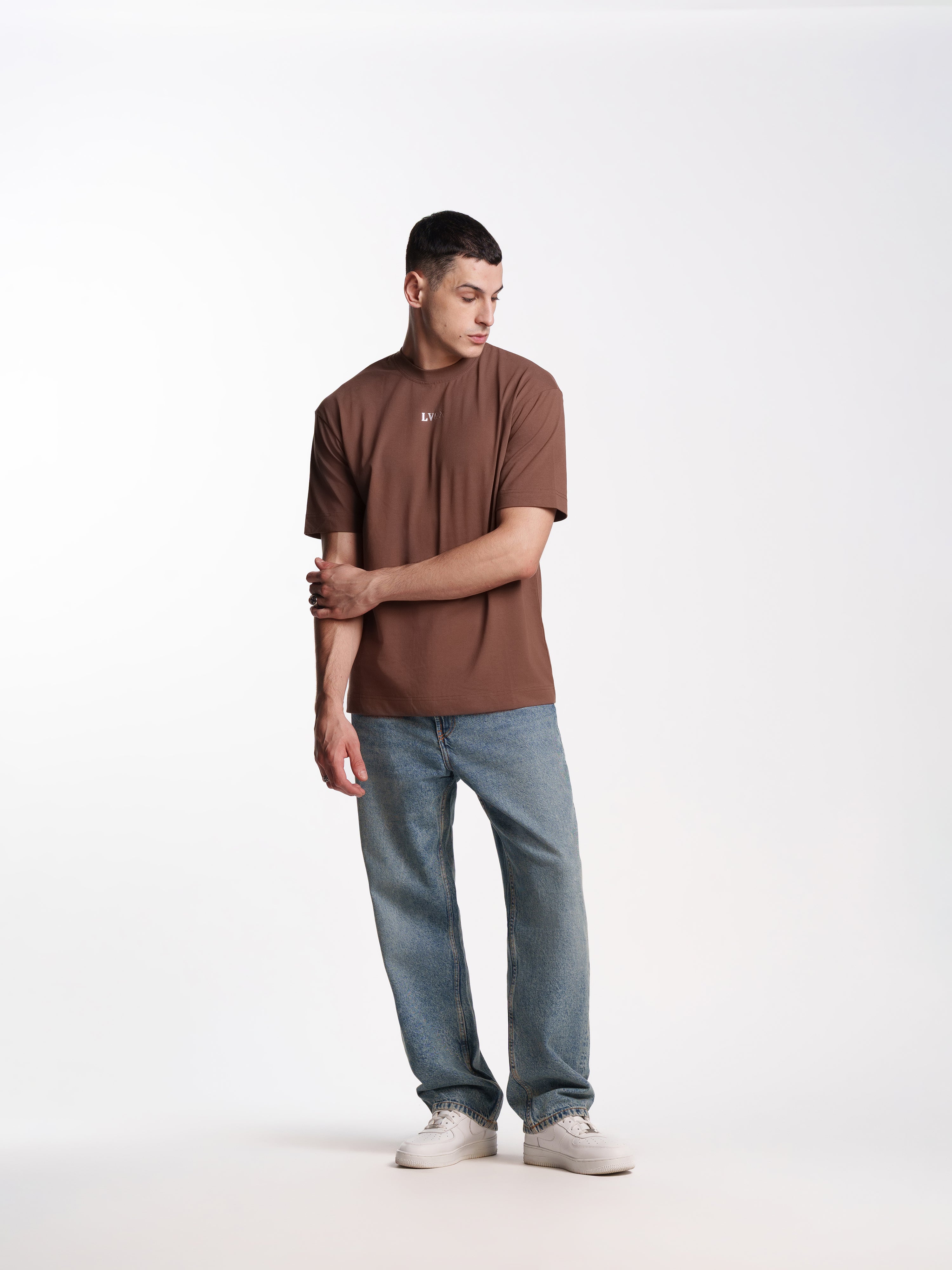 UNISEX PEACE TEE BROWN