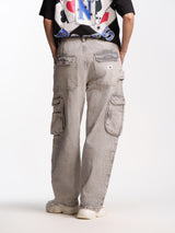 UNISEX ZIPO SKATER FIT JEANS GREY