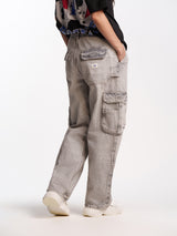 UNISEX ZIPO SKATER FIT JEANS GREY