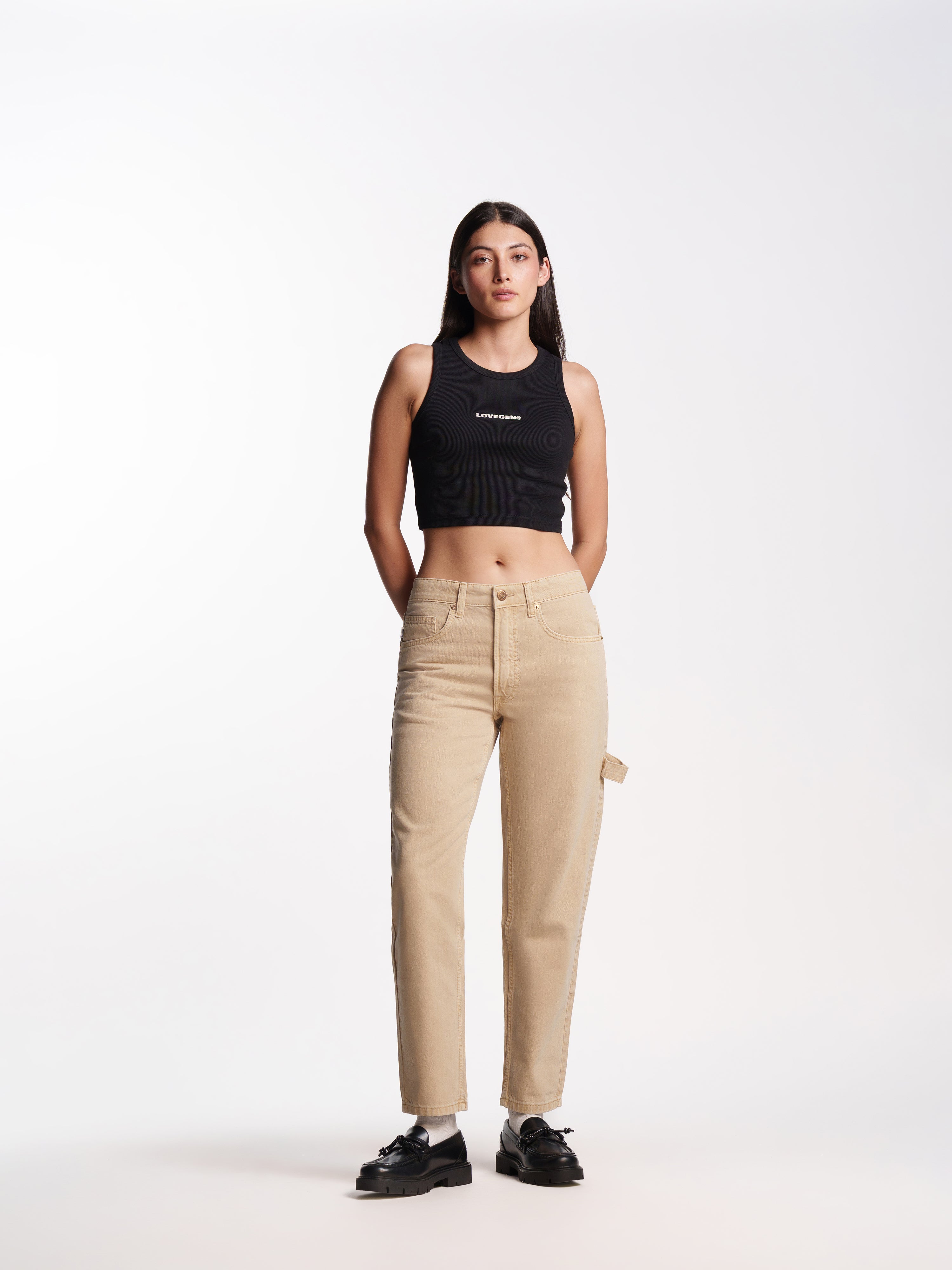 UNISEX TOM VINTAGE STRAIGHT FIT JEANS KHAKI