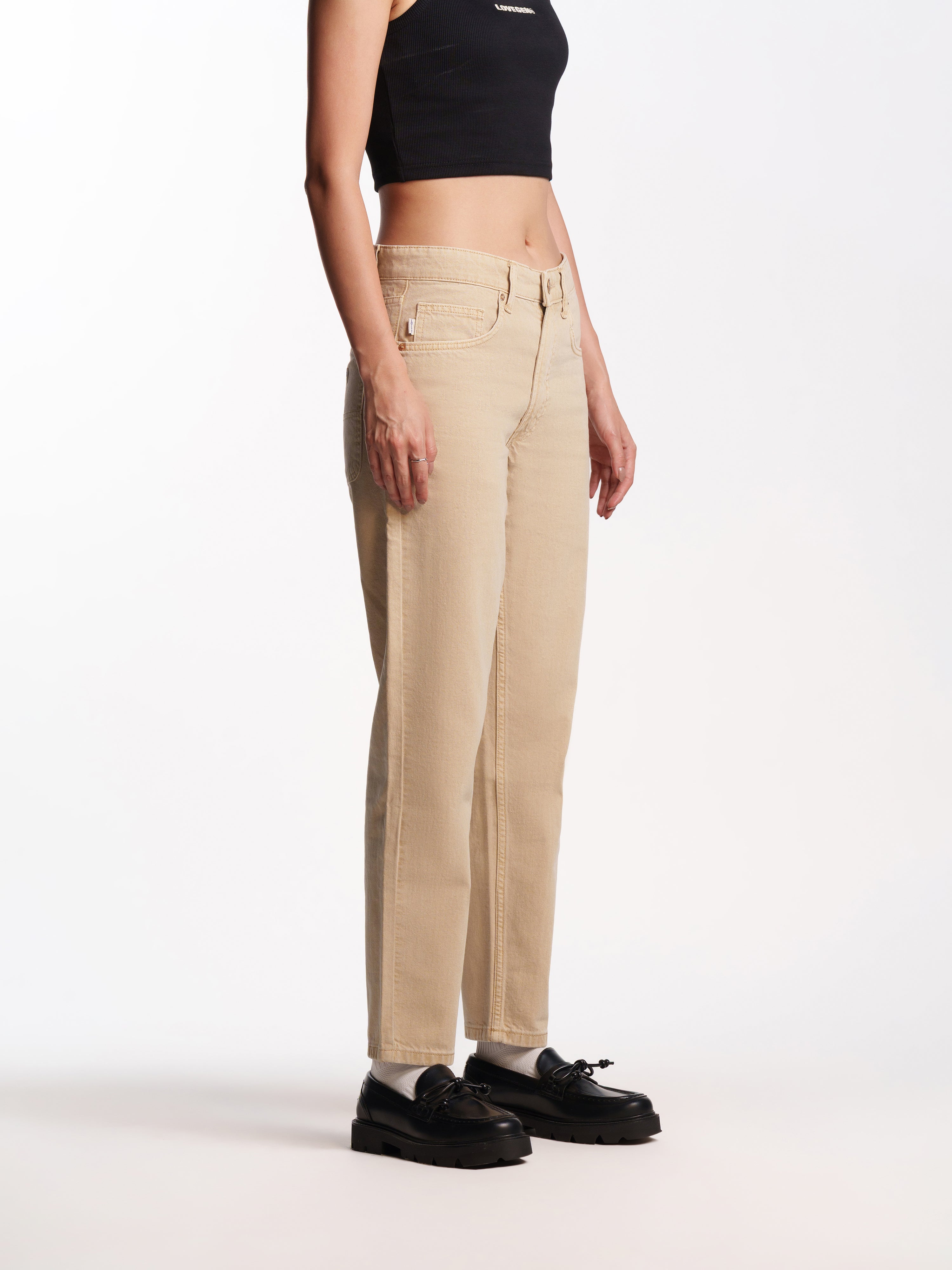 UNISEX TOM VINTAGE STRAIGHT FIT JEANS KHAKI