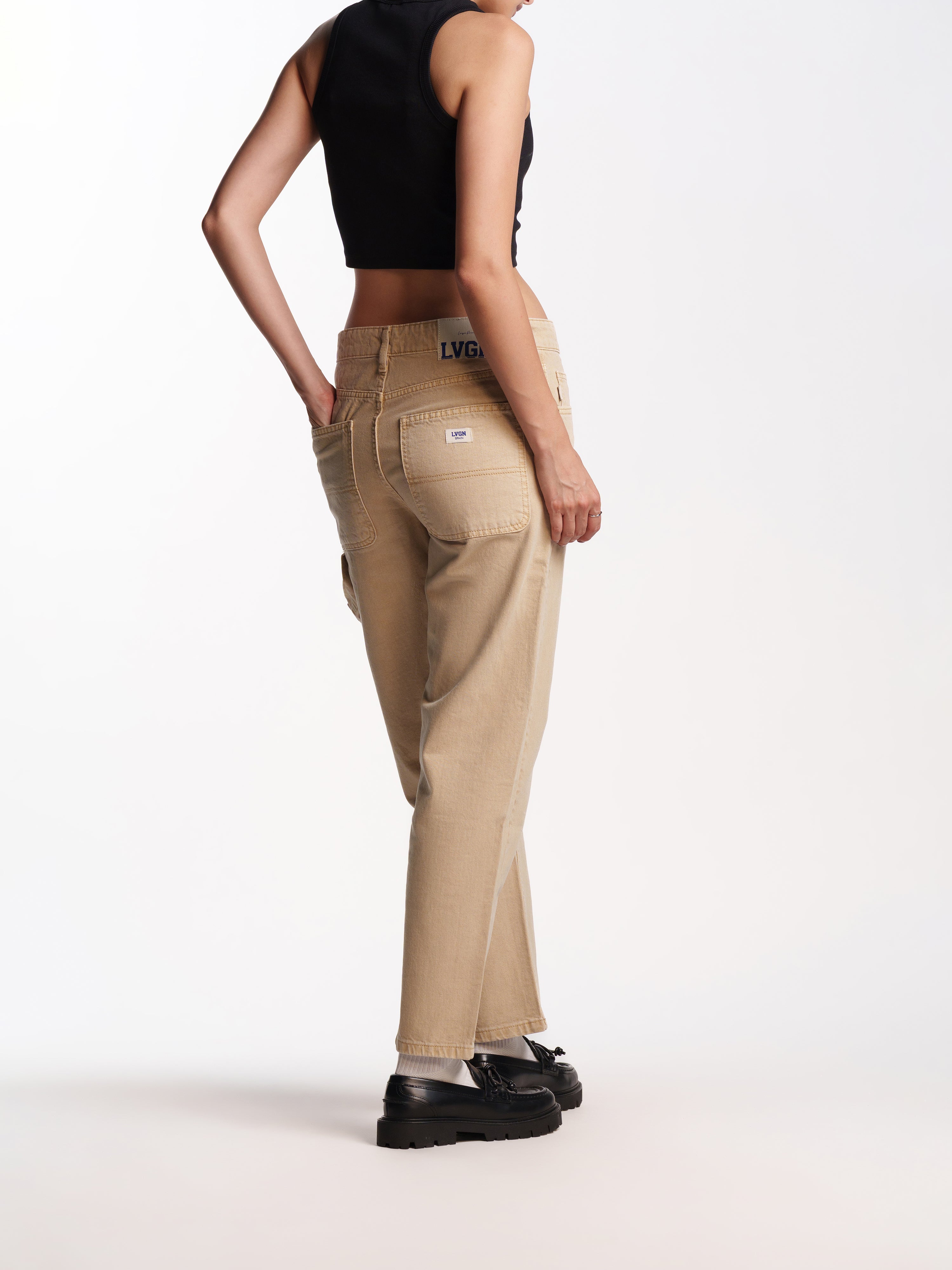 UNISEX TOM VINTAGE STRAIGHT FIT JEANS KHAKI