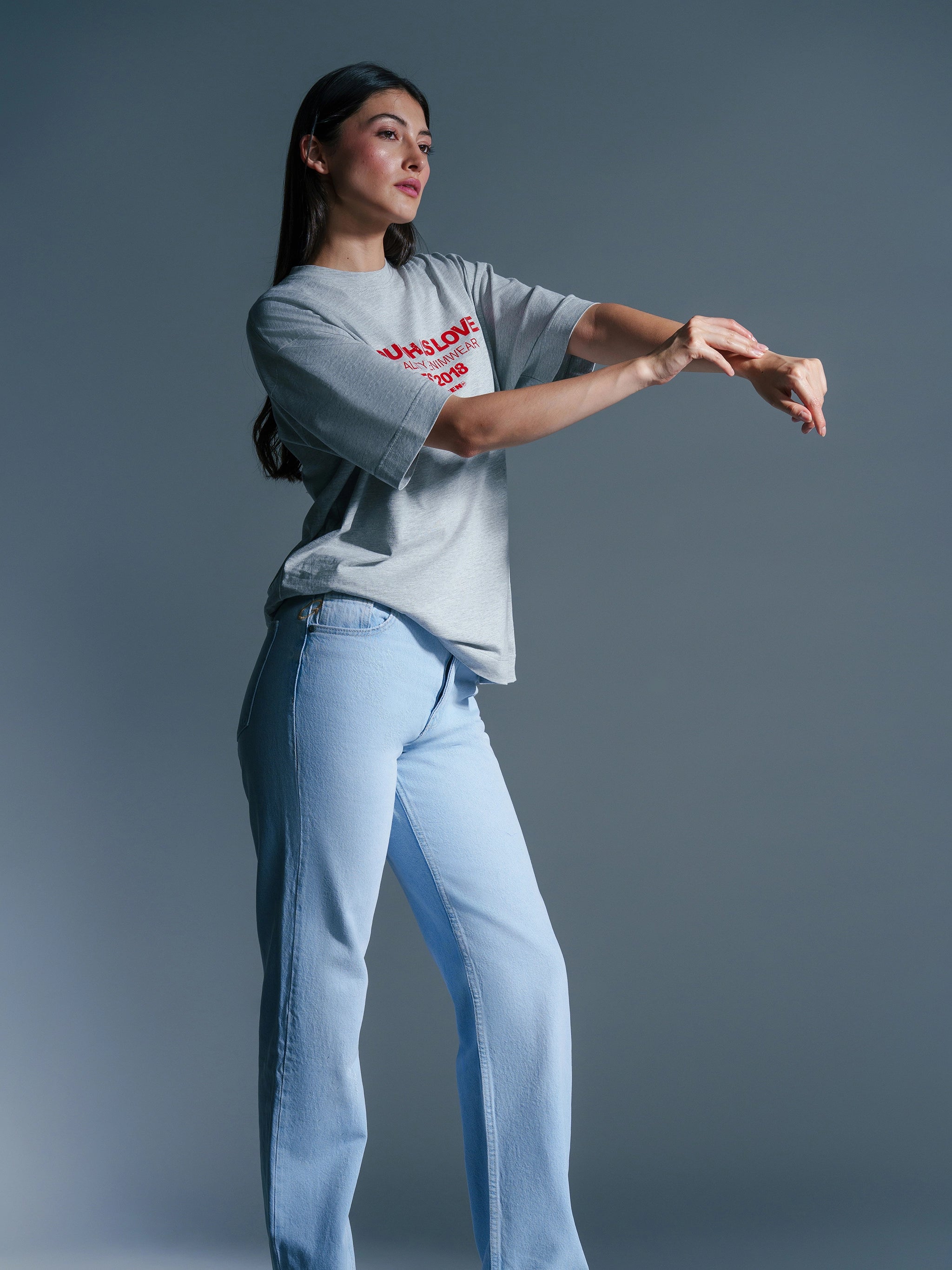 THE BARE TEE GREY