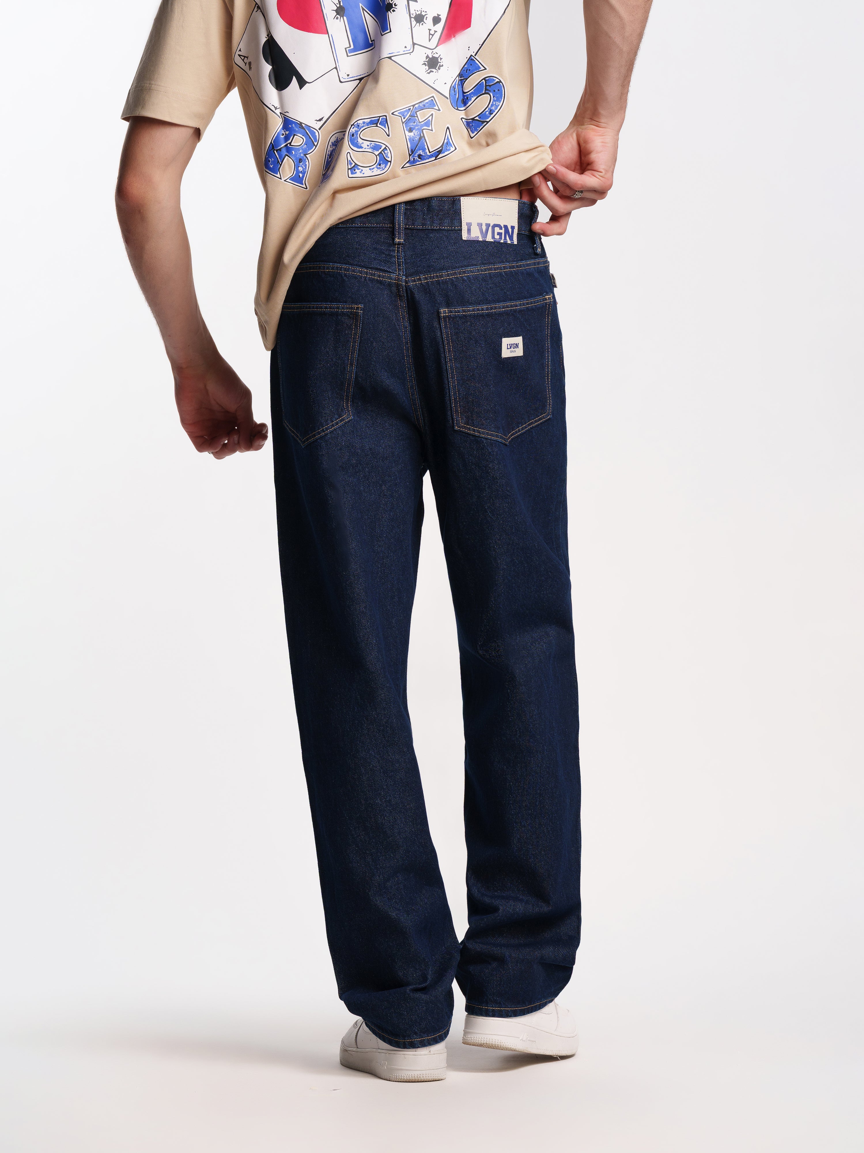 UNISEX HEMSWORTH BAGGY FIT JEANS DARK BLUE