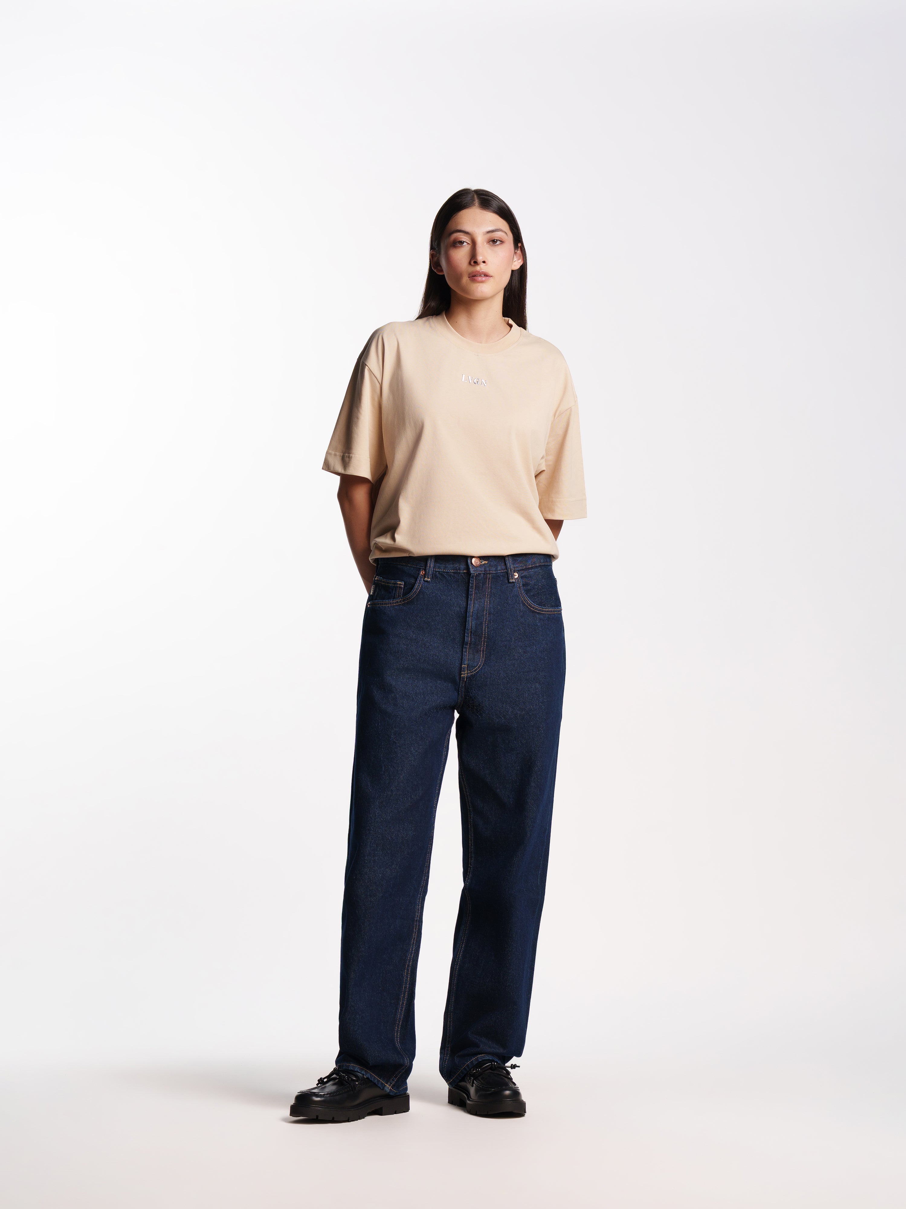 UNISEX HEMSWORTH BAGGY FIT JEANS DARK BLUE