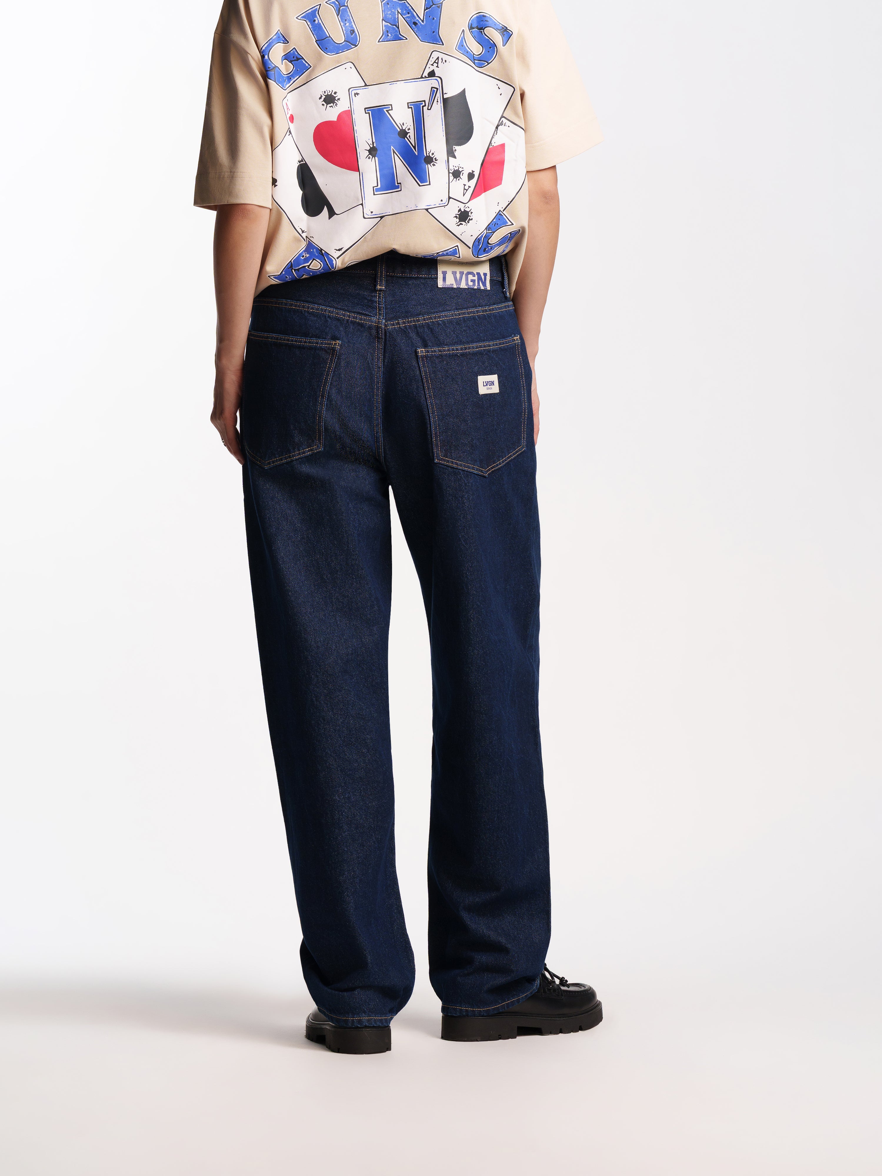 UNISEX HEMSWORTH BAGGY FIT JEANS DARK BLUE