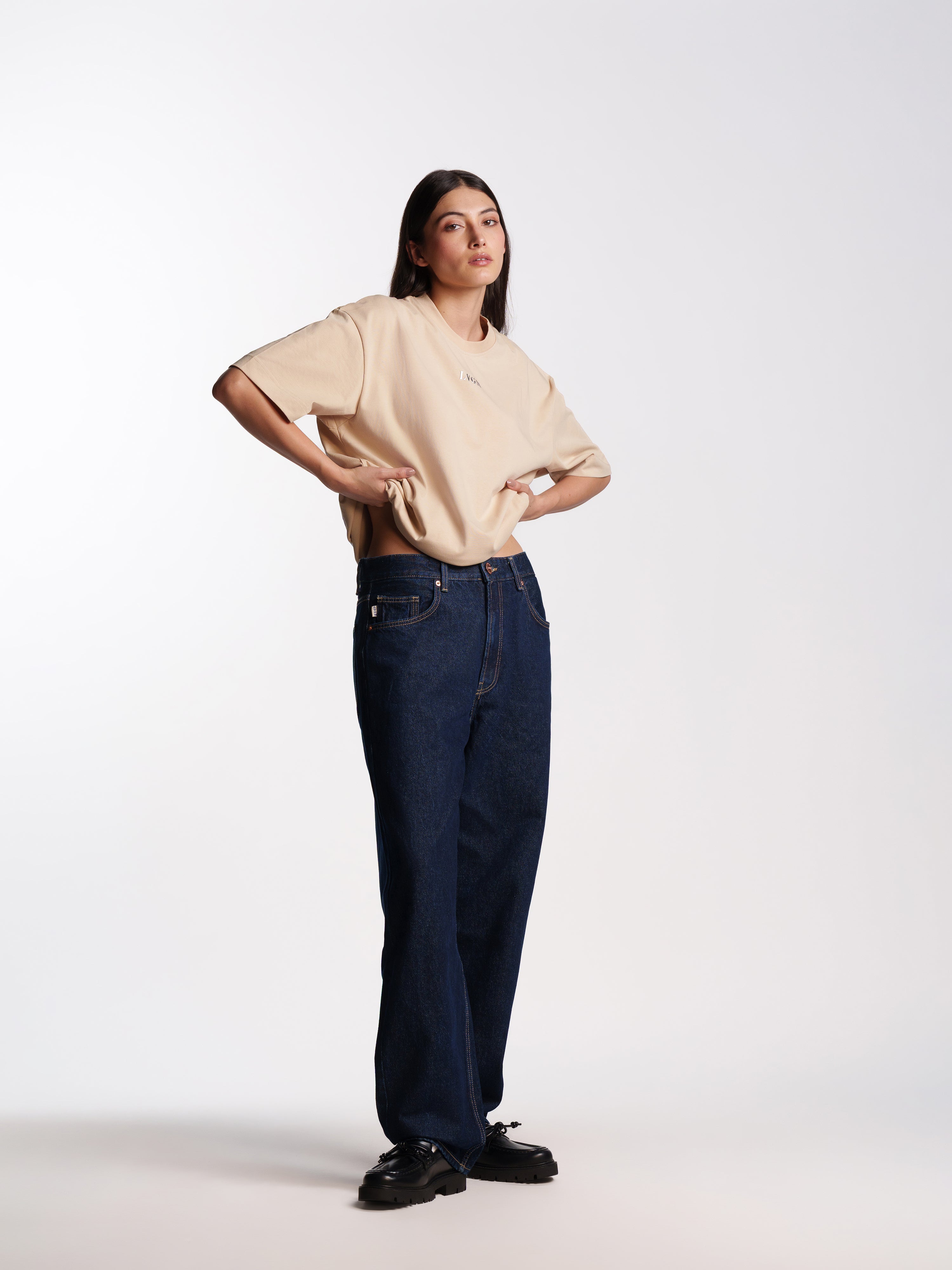 UNISEX HEMSWORTH BAGGY FIT JEANS DARK BLUE