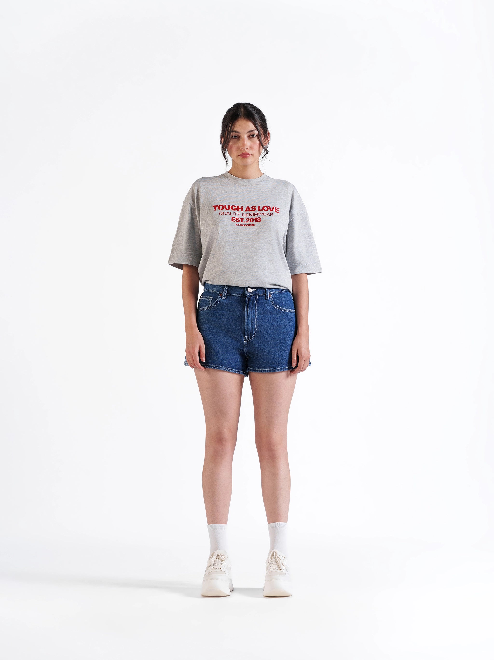 Mini Denim Shorts Dark Blue