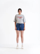 Mini Denim Shorts Dark Blue