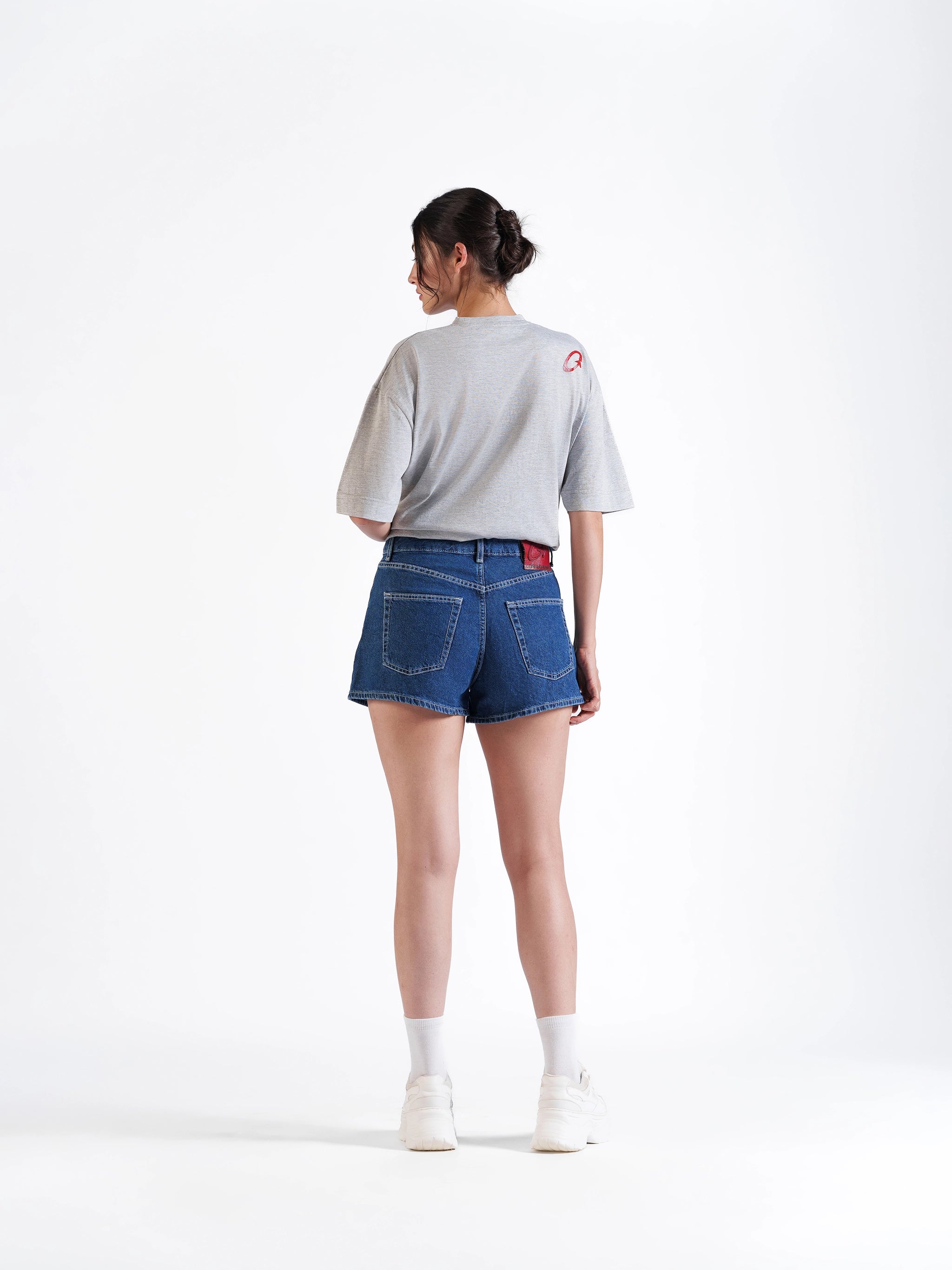 Mini Denim Shorts Dark Blue