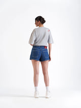 Mini Denim Shorts Dark Blue