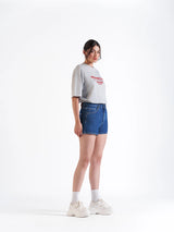 Mini Denim Shorts Dark Blue