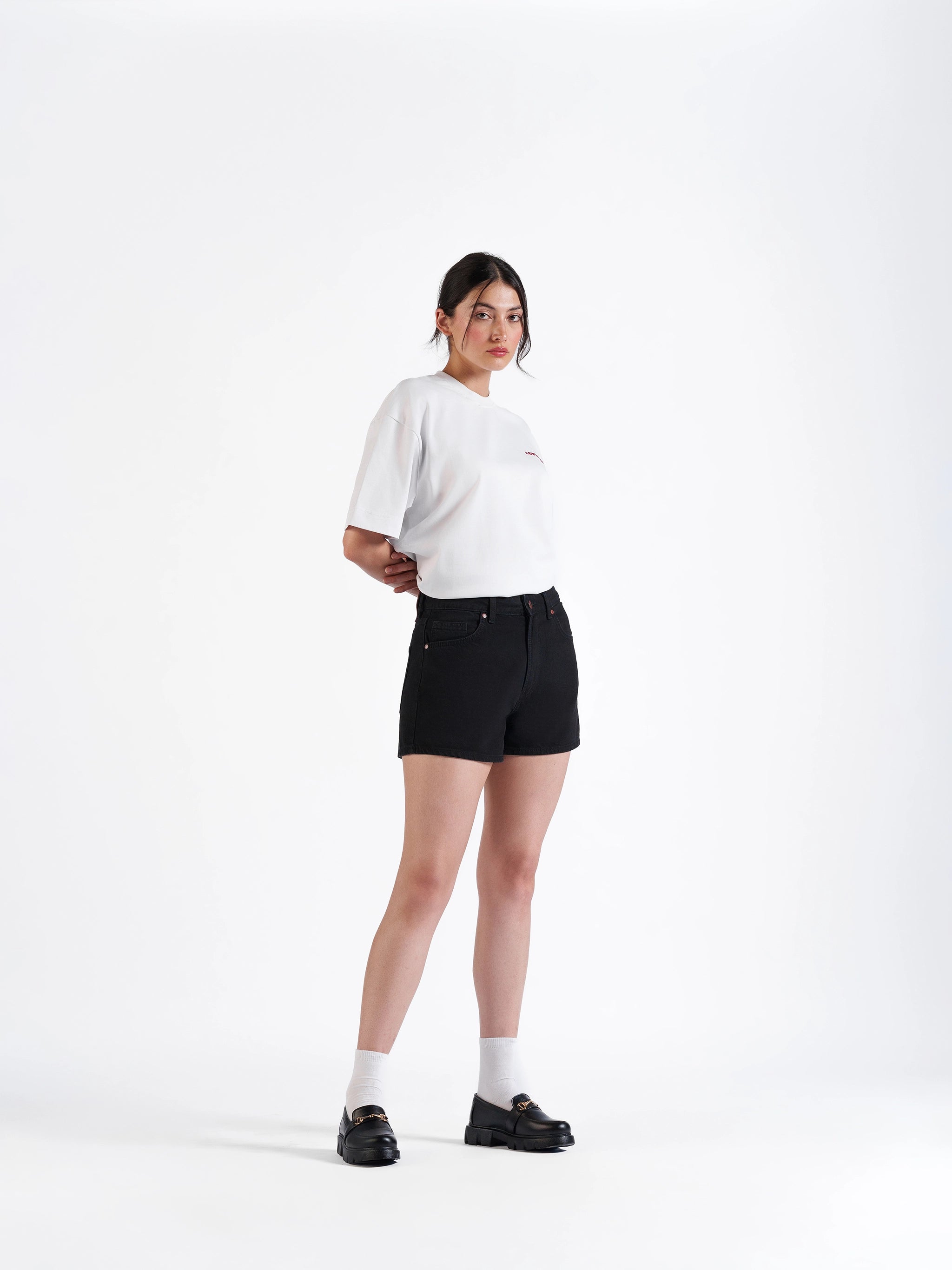 Mini Denim Shorts Black