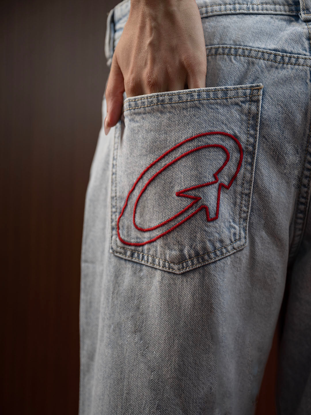 Women's Straight Wide Jeans Light Blue