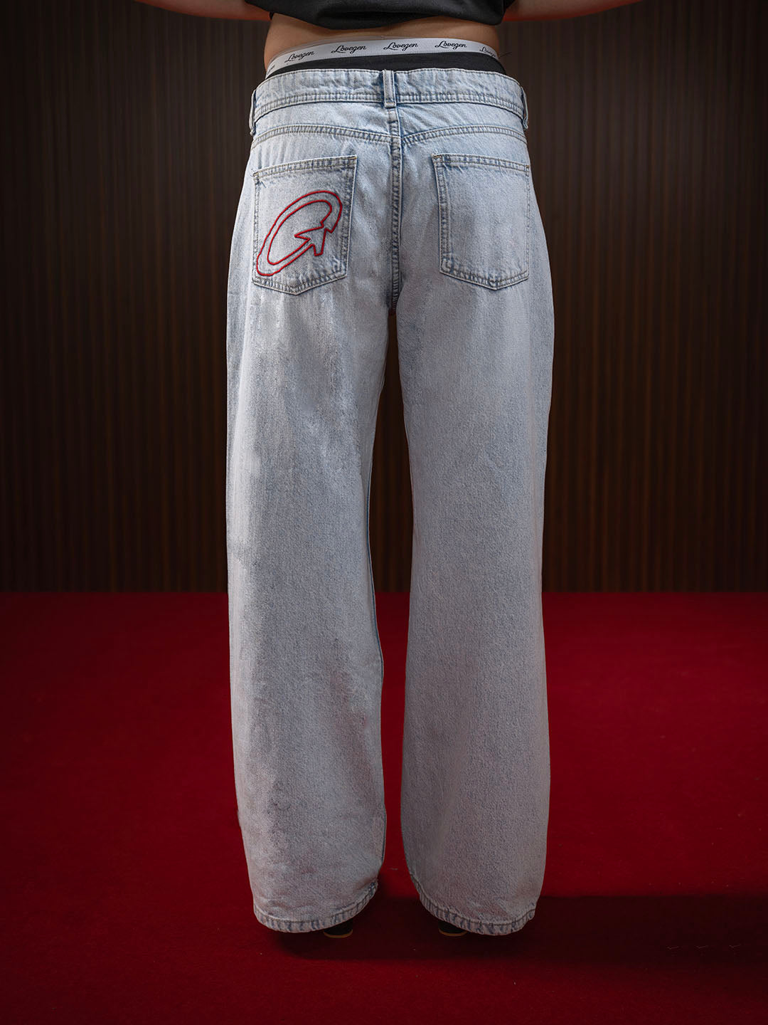 Women's Straight Wide Jeans Light Blue