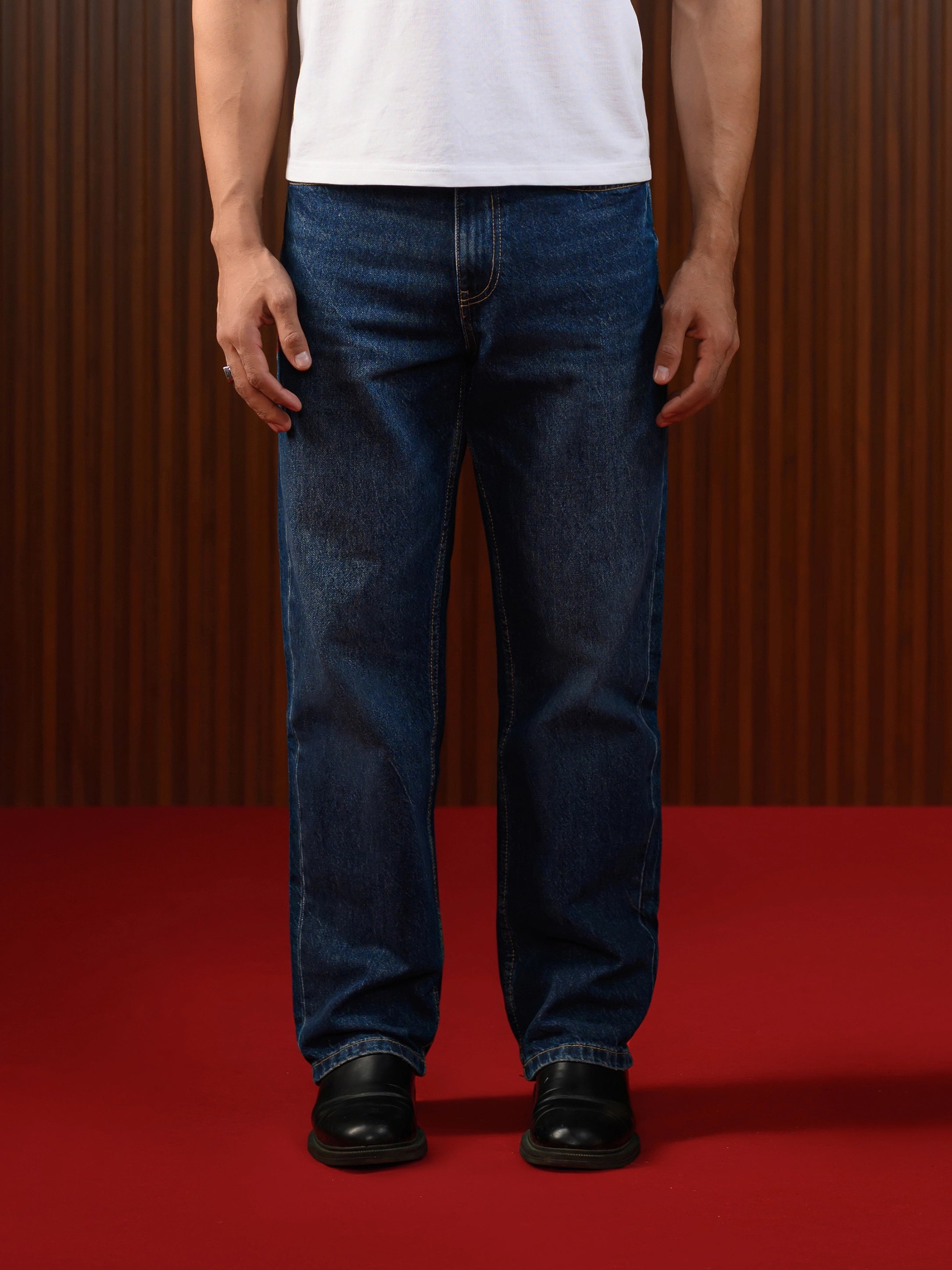 Men's Straight Jeans Dark Blue