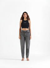 Mom Fit Jeans Grey