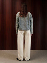 Wide Leg Cross-over Waist Jeans White