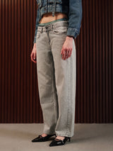 Women's Straight Wide Jeans Grey