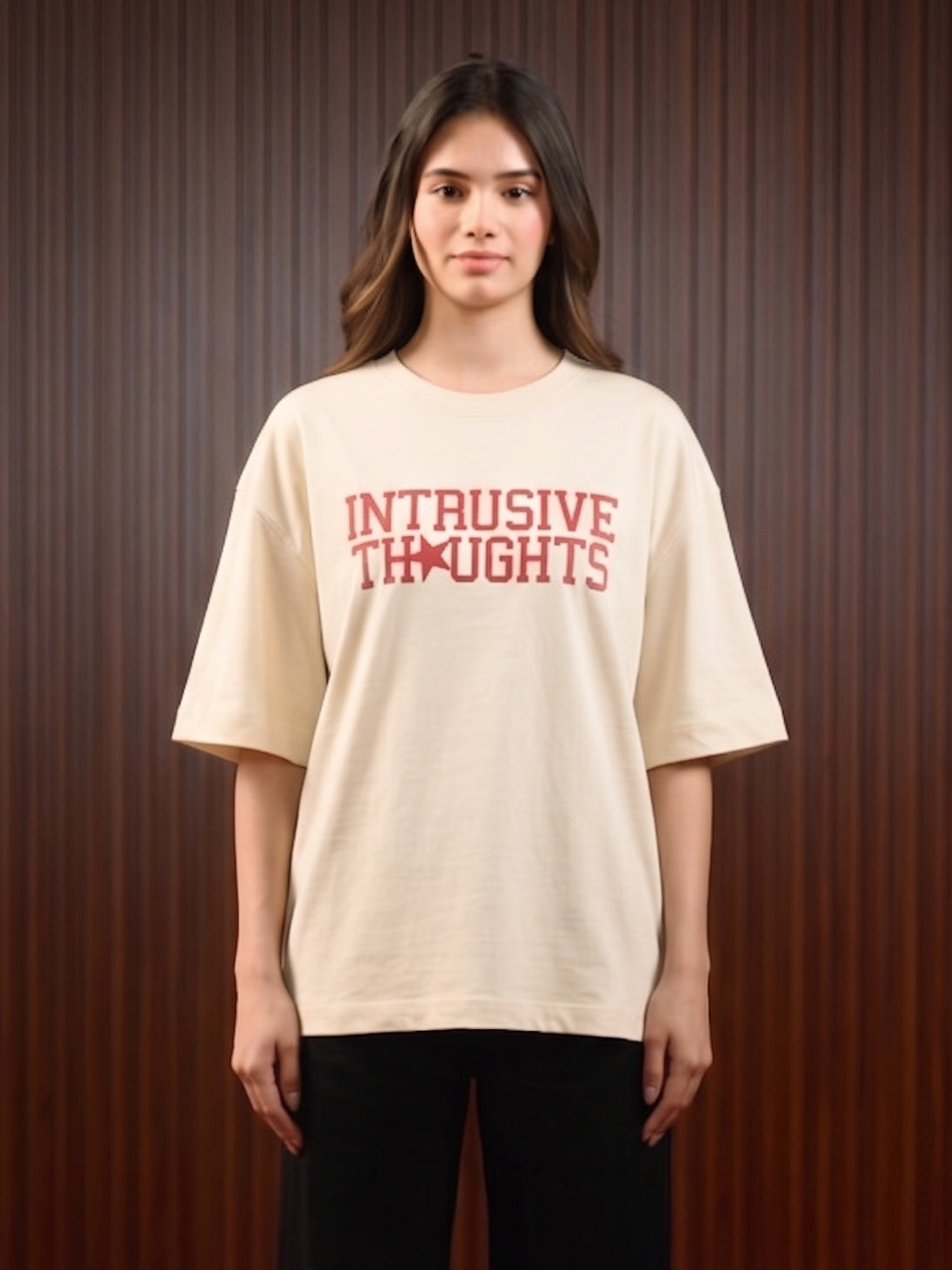 WOMEN'S INTRUSIVE THOUGHTS TEE BEIGE