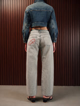 Women's Straight Wide Jeans Grey