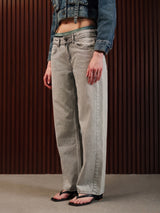 Women's Straight Wide Jeans Grey