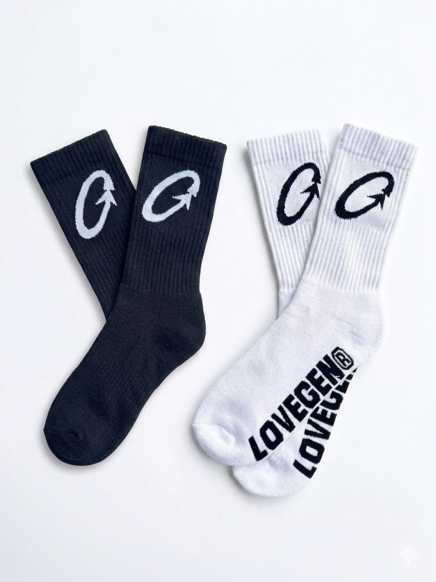 Gen Socks [Pack of 2] Black & White