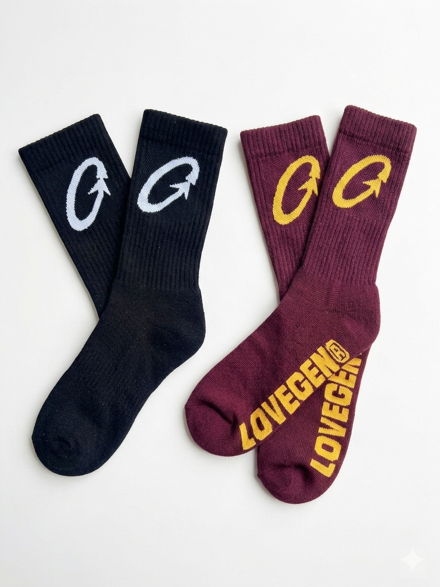 Gen One Socks [Pack of 2] Red & Black
