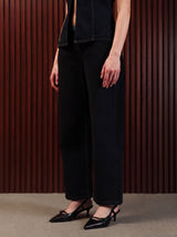 Women's Straight Wide Jeans Black